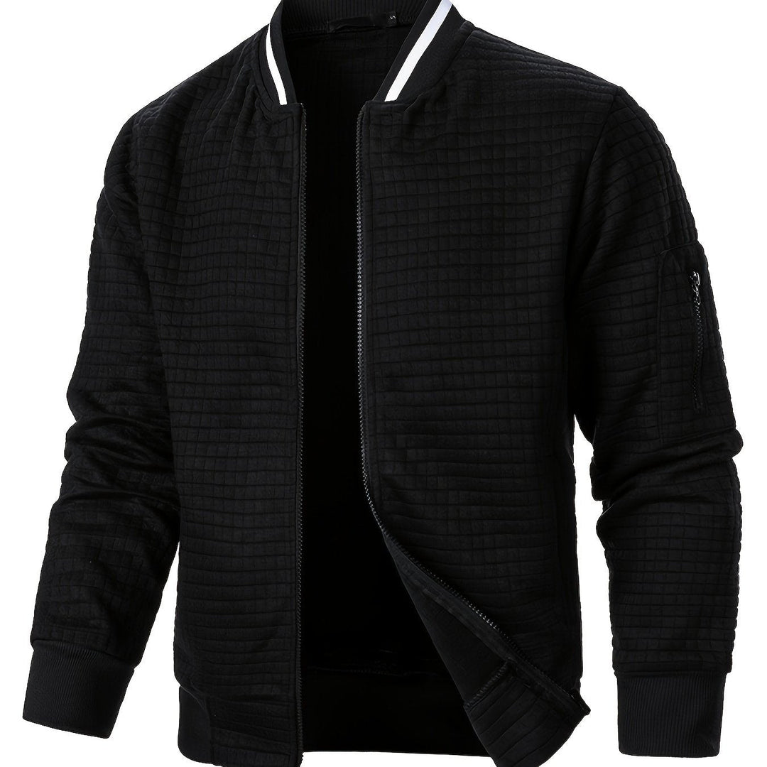 Raymond | Textured Zip-Up Bomber Jacket
