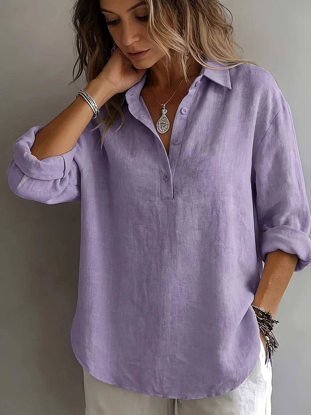 Freya | Relaxed Collared Blouse
