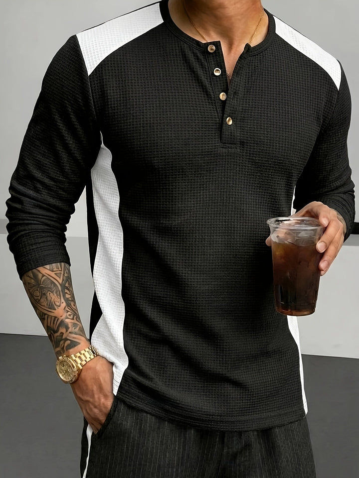 Curtis | Textured Long-Sleeve Henley