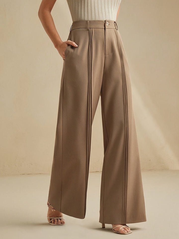 Marlowe | Pleated Wide-Leg Trousers