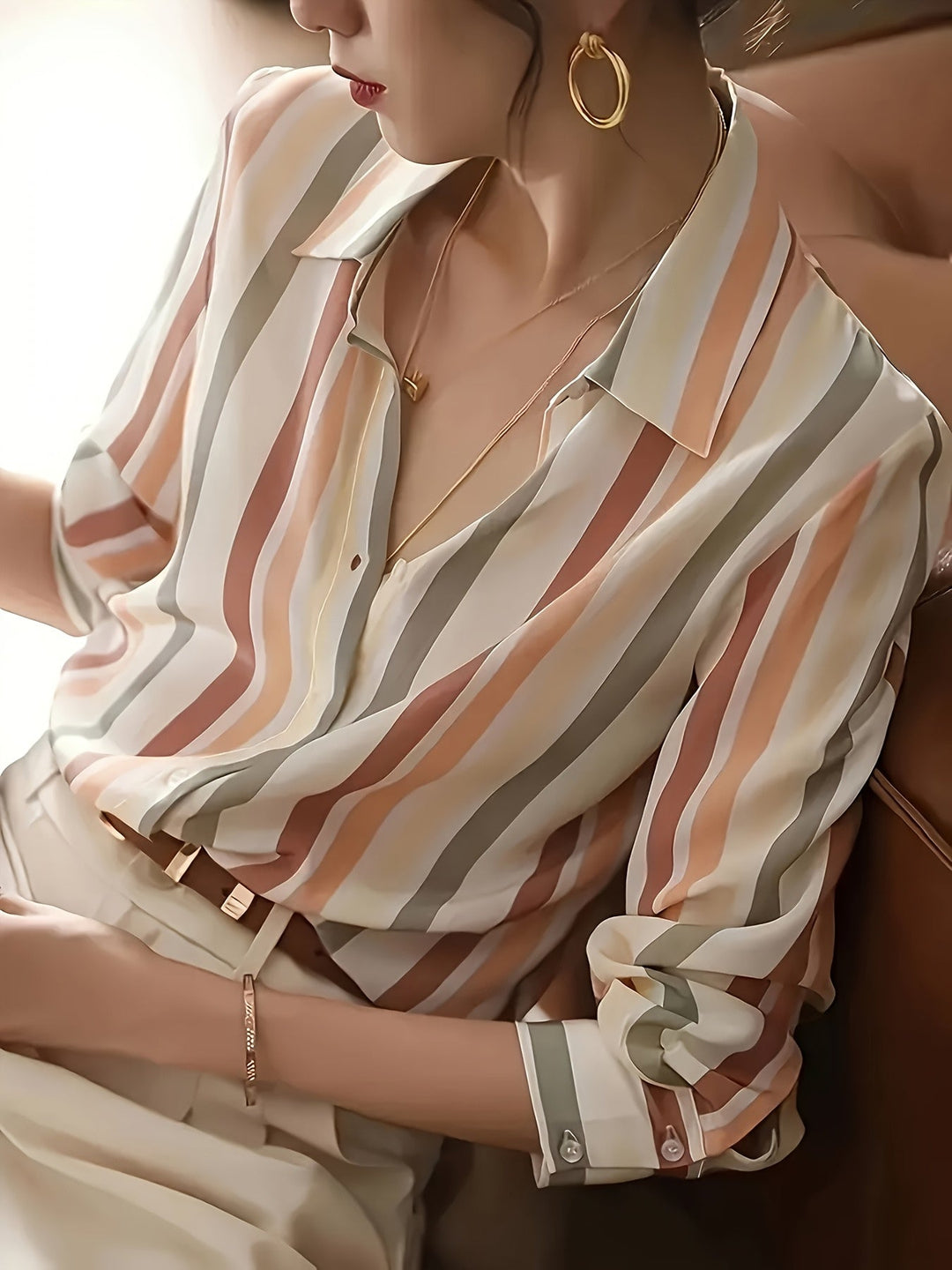 Marcella | Refined Striped Button-Up Shirt