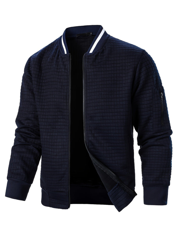 Raymond | Textured Zip-Up Bomber Jacket