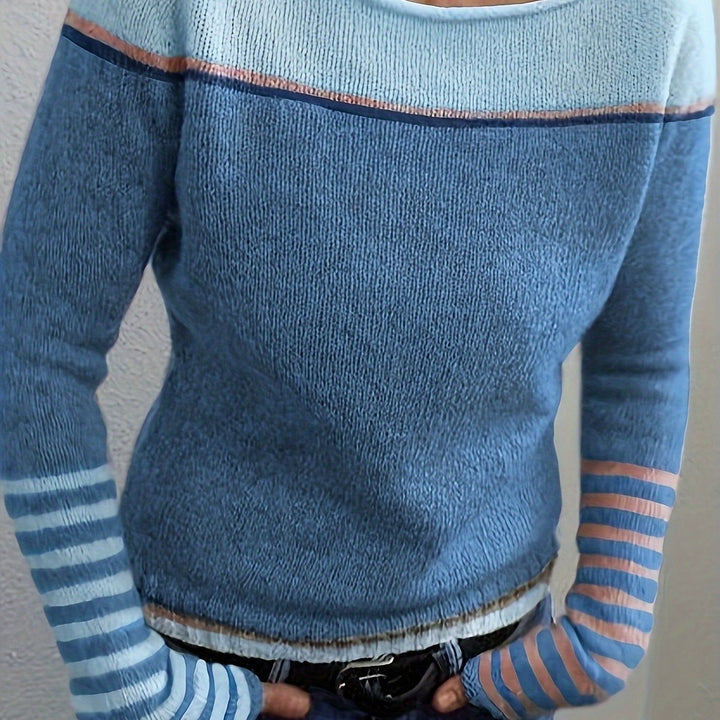 Francesca | colour-Block Boat Neck Jumper