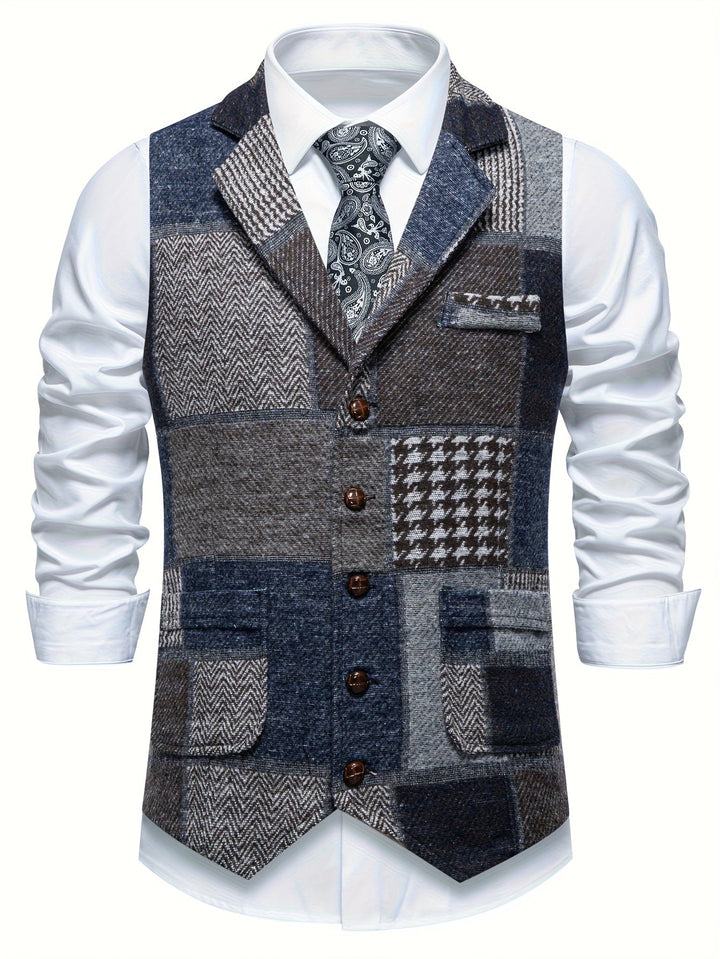 Tobias | Patchwork Tailored Waistcoat