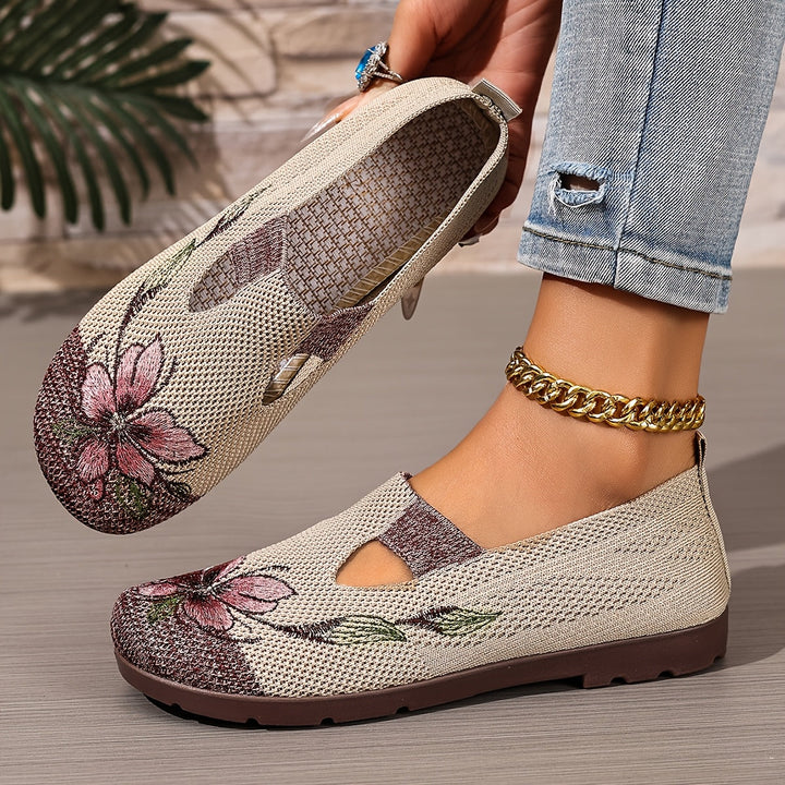Marjorie | Embroidered Slip-On Flats