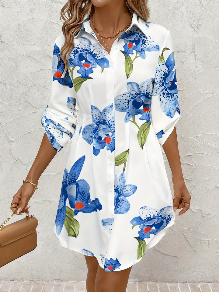 Josie | Floral Button-Front Shirt Dress