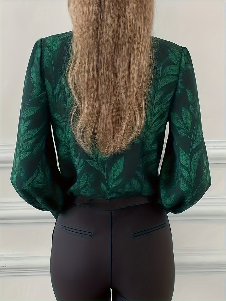 Elena | Botanical V-Neck Blouse