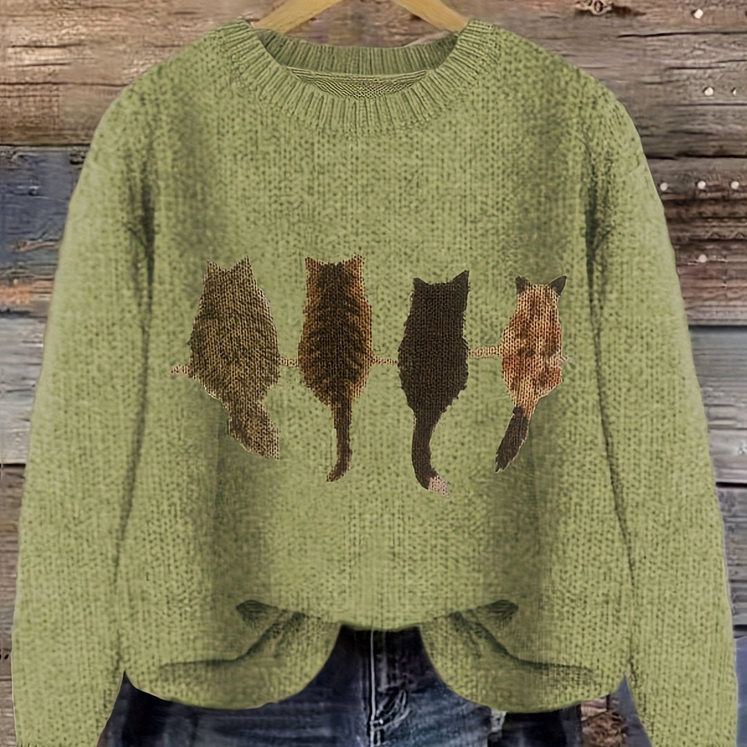 Tamara | Cozy Cat-Print Jumper