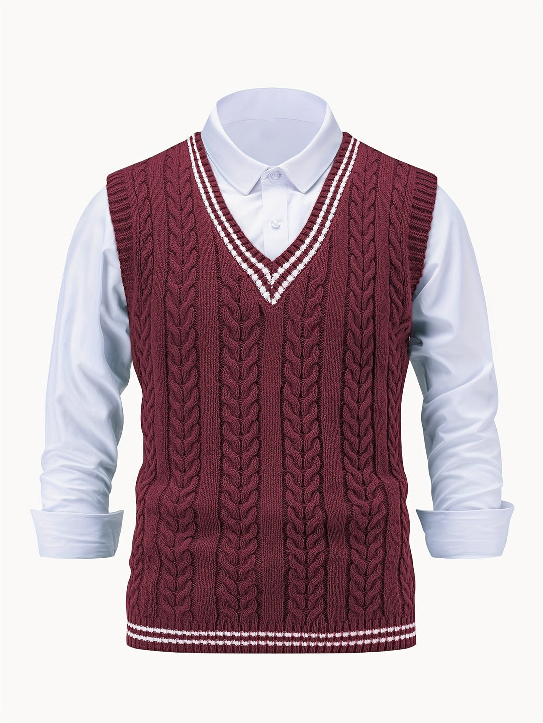 Gideon | Cable-Knit V-Neck Jumper Vest