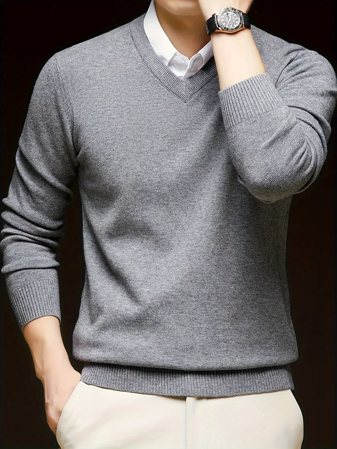 Hugh | Refined V-Neck Jumper