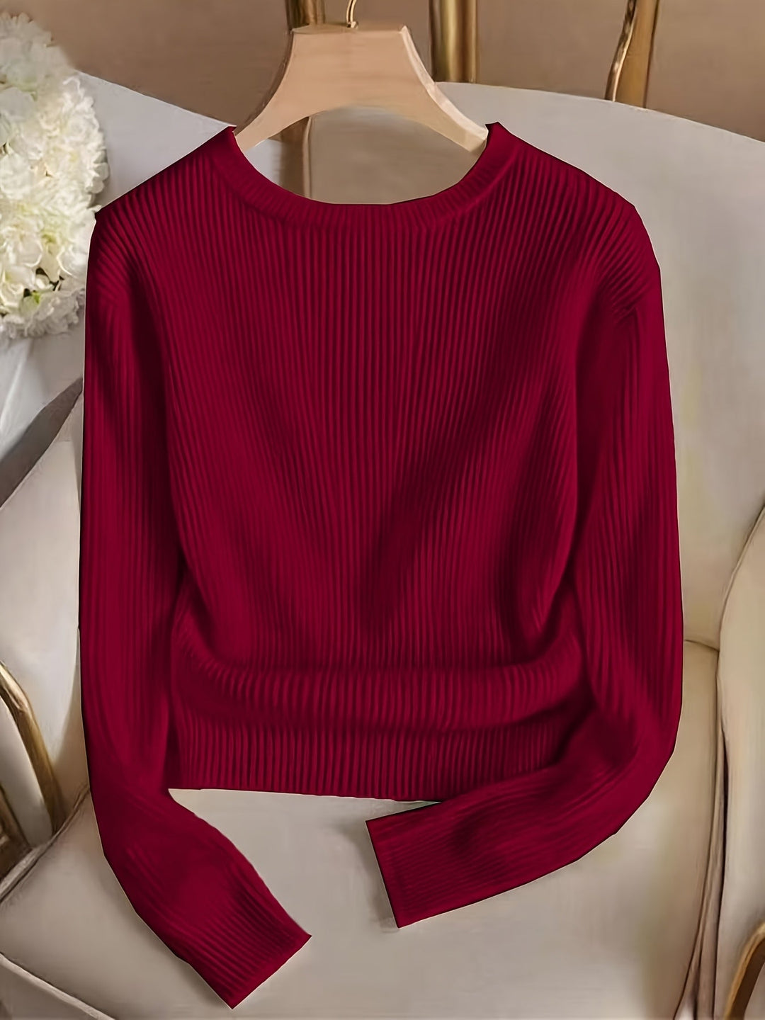 Gretchen | Ribbed Button-Cuff Jumper