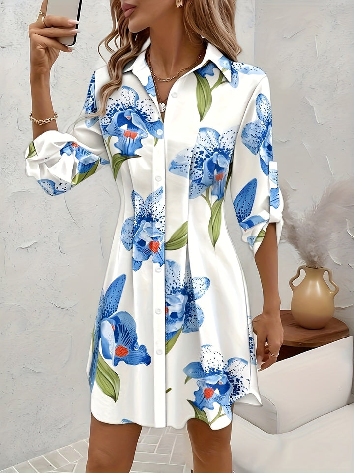 Josie | Floral Button-Front Shirt Dress