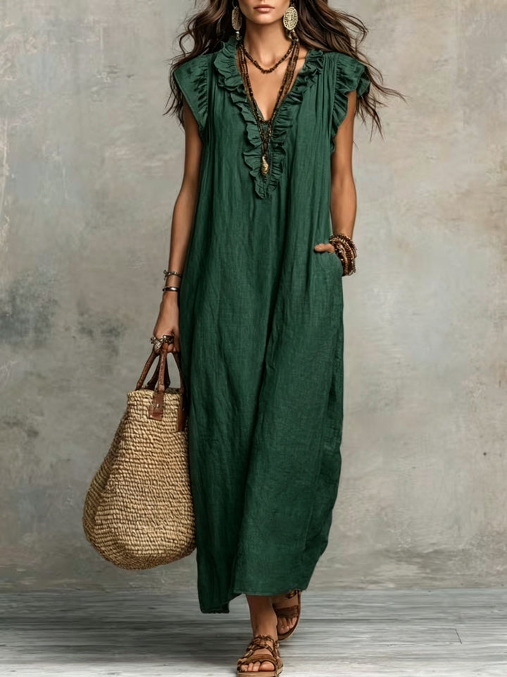 Marisol | Ruffled Bohemian Maxi Dress