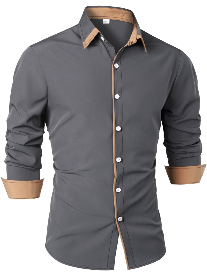Lucille | Contrast-Trim Long Sleeve Shirt