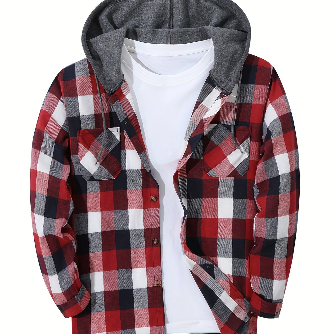 Braxton | Checked Hooded Shirt