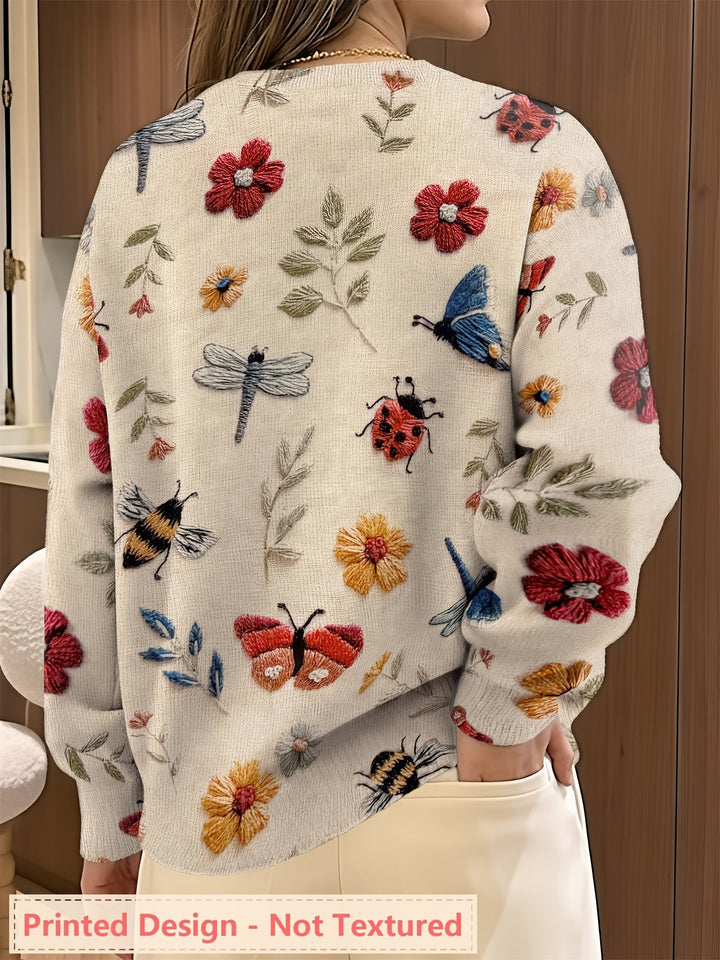Elsie | Botanical Print Crewneck Jumper
