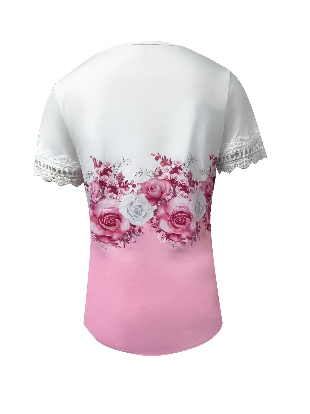 Renee | Lace-Trimmed Floral Top