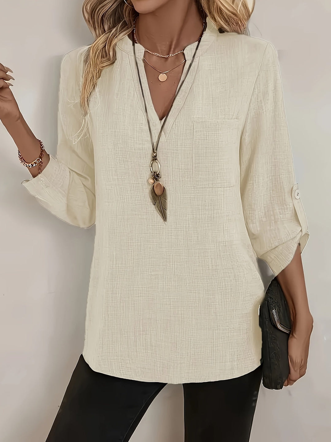 Ophelia | Relaxed V-Neck Blouse