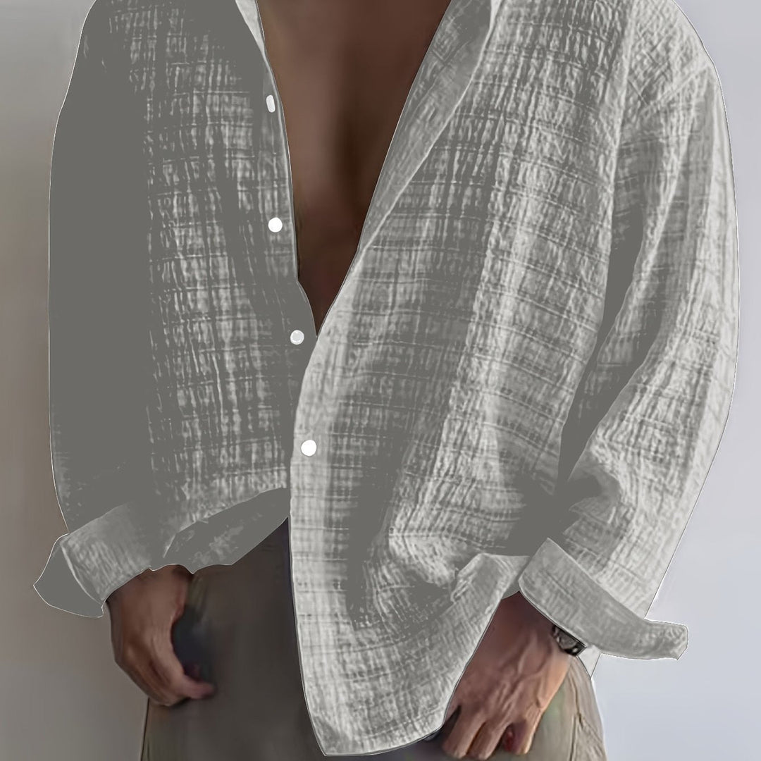 Rafael | Relaxed Textured Long-Sleeve Shirt