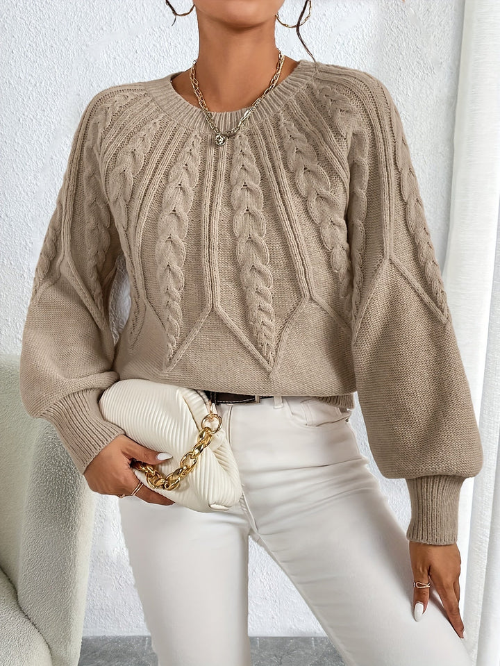 Sabine | Cable-Knit Lantern Sleeve Jumper