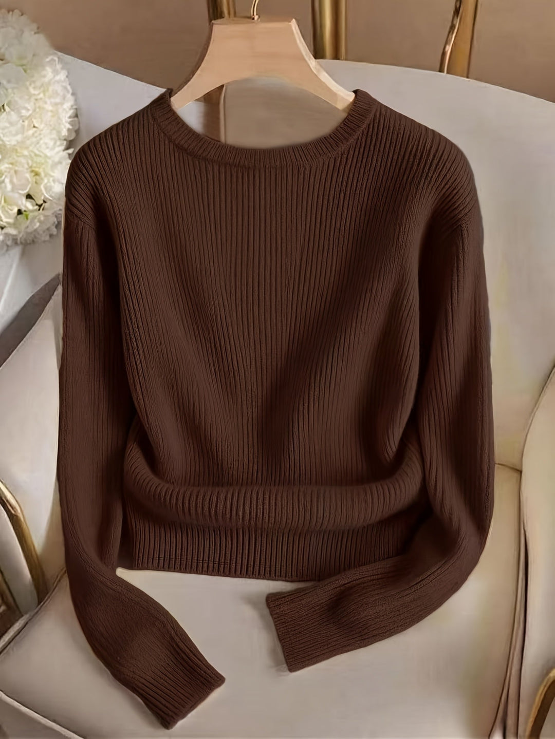 Gretchen | Ribbed Button-Cuff Jumper