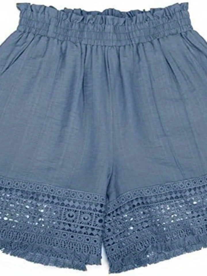 Rosemary | Lace-Trim Paper Bag Shorts