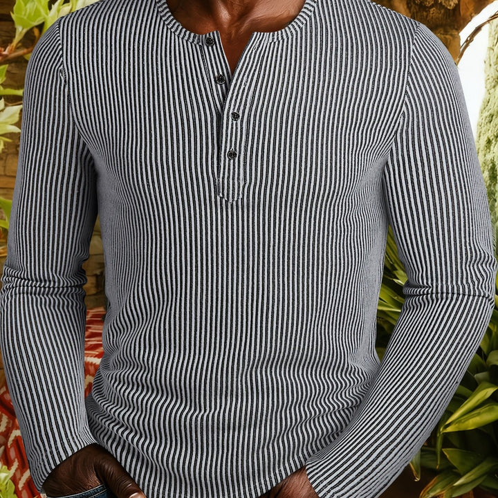 Griffin | Textured Ribbed Henley Shirt