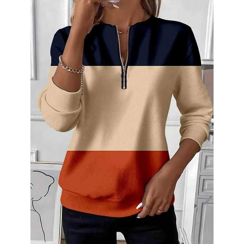 Annabel | Half-Zip colour Block Sweatshirt