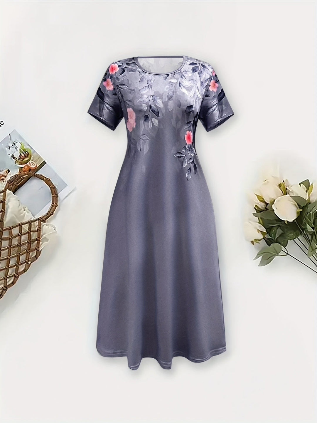 Marjorie | Graceful Floral A-Line Dress