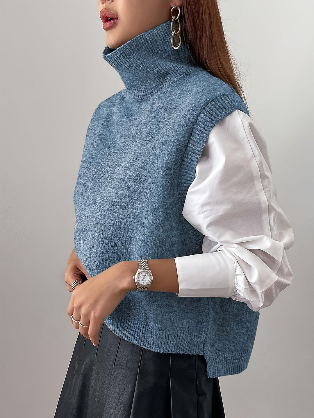 Farrah | High-Neck Jumper Vest