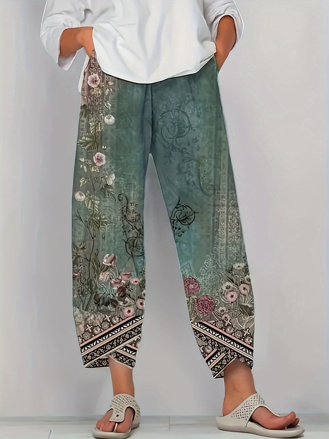 Meredith | Botanical Cropped Trousers