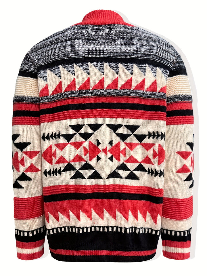 Callum | Patterned Zip-Up Cardigan