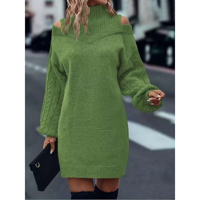 Winifred | Cold-Shoulder Turtleneck Jumper Dress