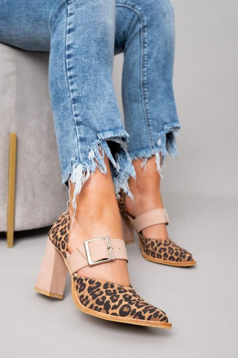 Andrea | Elegant Big Strap Leopard Heels