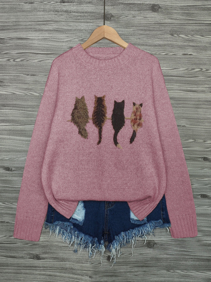Tamara | Cozy Cat-Print Jumper