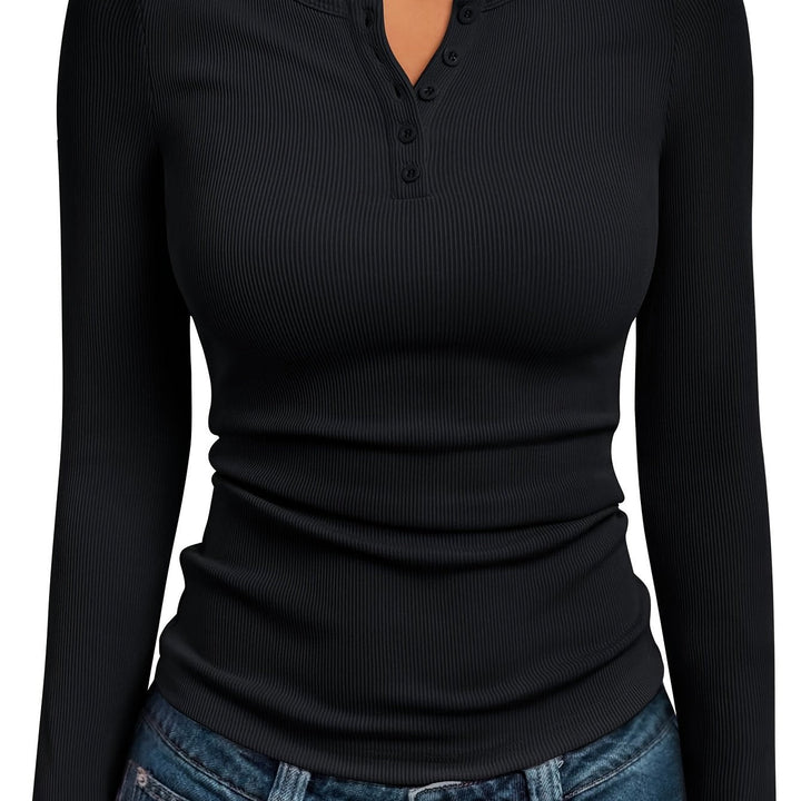 Ivy | Fitted Button Henley Top
