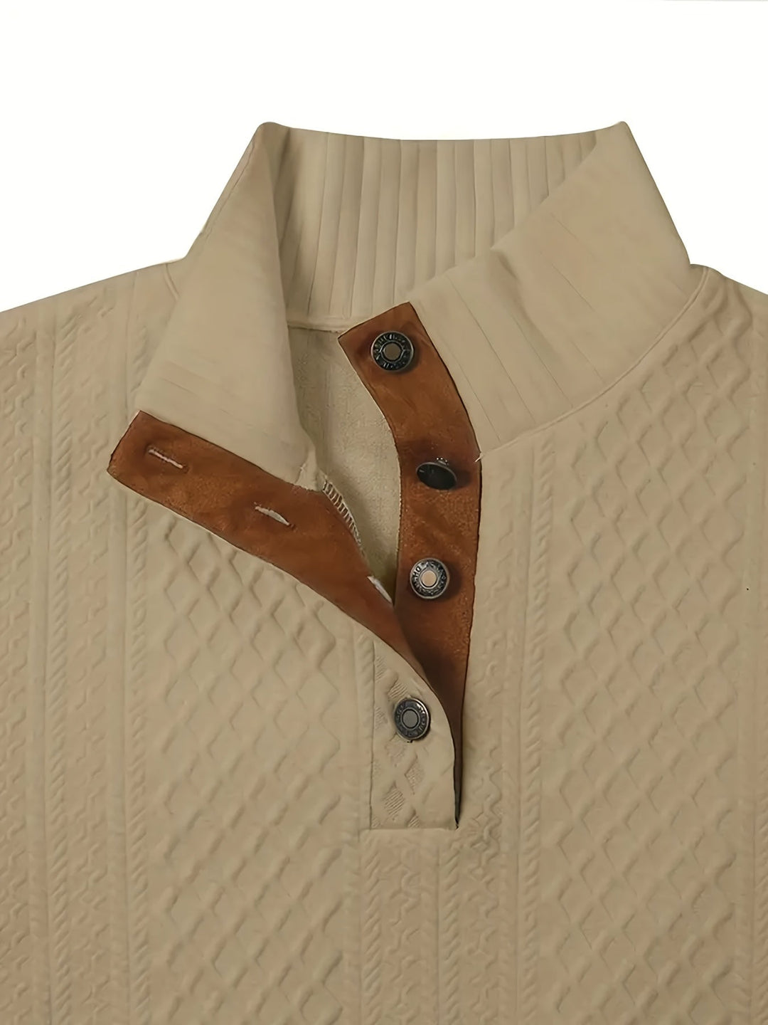 Ronan | Stand Collar Button Henley Jumper