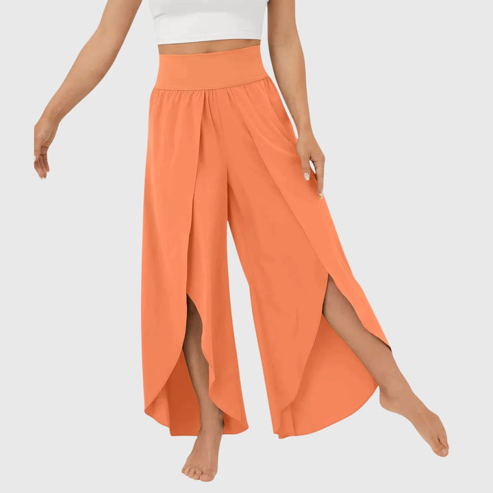 Delphina | Flowing Wide-Leg Split Trousers