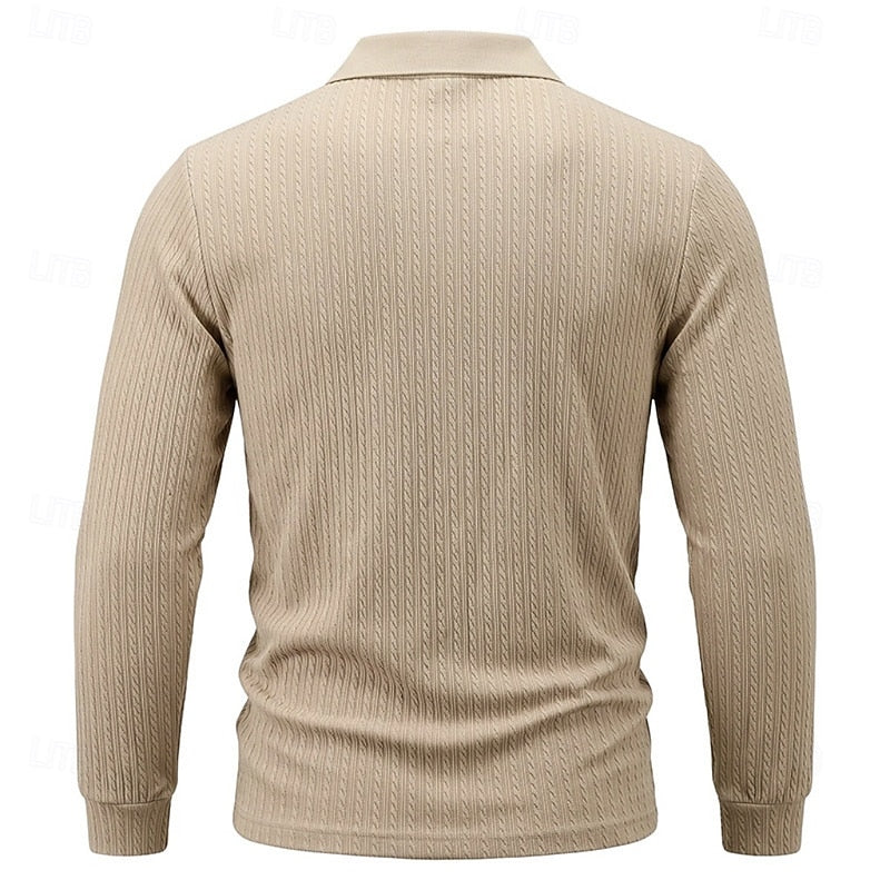 Rhett | Textured Quarter-Zip Polo Shirt