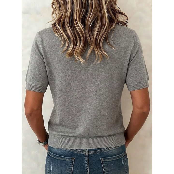 Delia | Button-Front Short Sleeve Top
