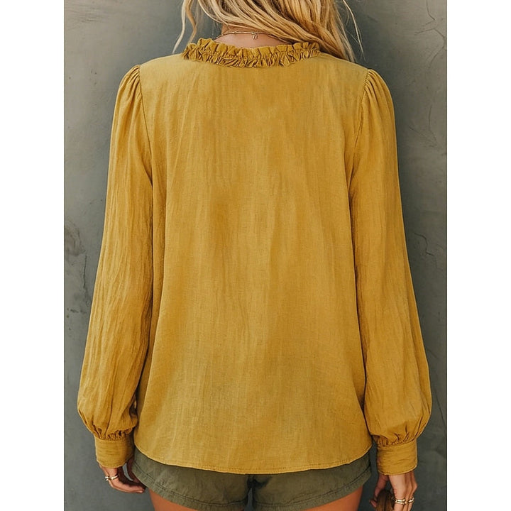 Renata | Ruffled V-Neck Blouse