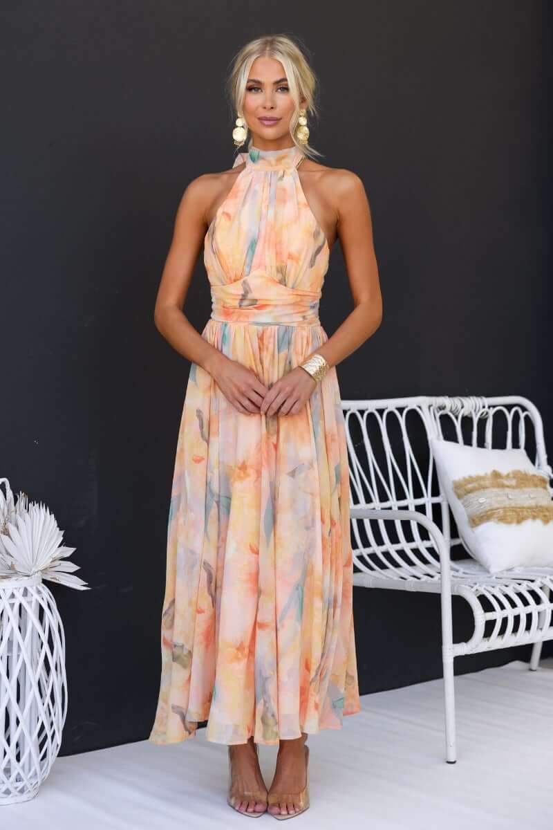 Alexandra | Elegant Close Neck Sleeveless Dress