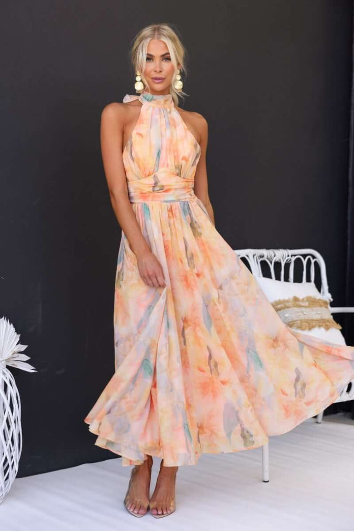 Alexandra | Elegant Close Neck Sleeveless Dress