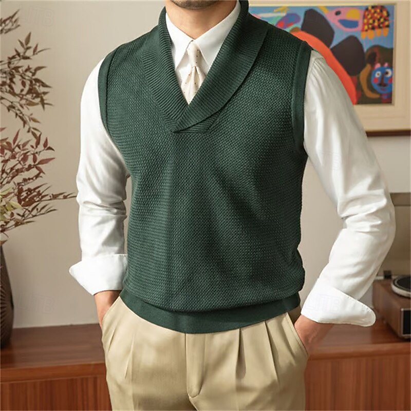 Alden | Shawl-Collar Knit Jumper Vest