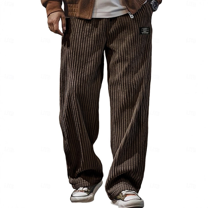 Bryson | Relaxed Ribbed Wide-Leg Trousers