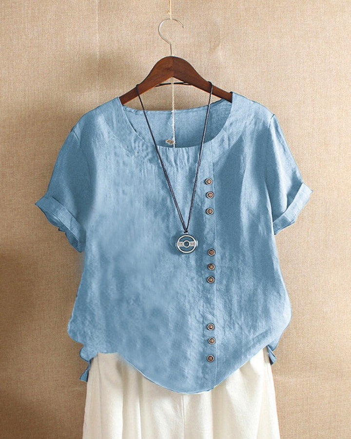 Olivia | Effortless Button Detail Summer Blouse