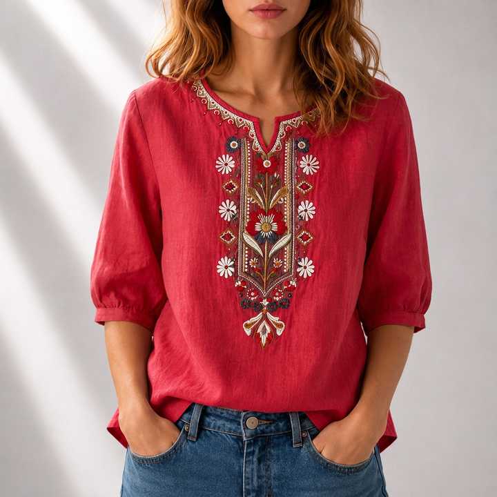 Lucia | Floral Embroidered Blouse