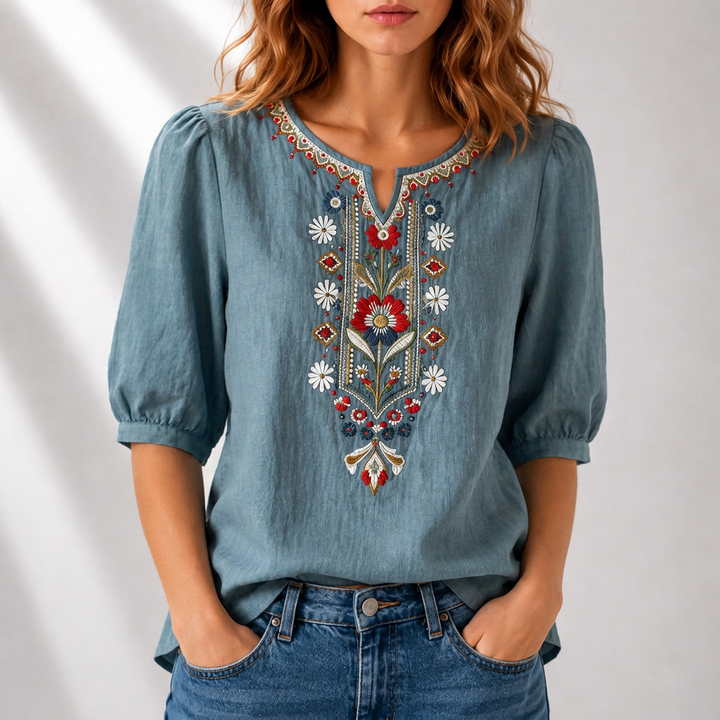 Lucia | Floral Embroidered Blouse