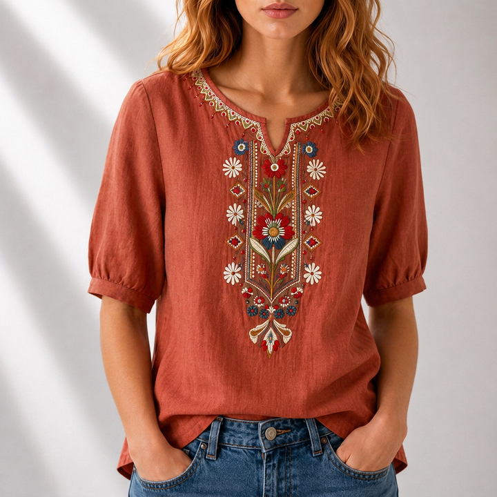 Lucia | Floral Embroidered Blouse