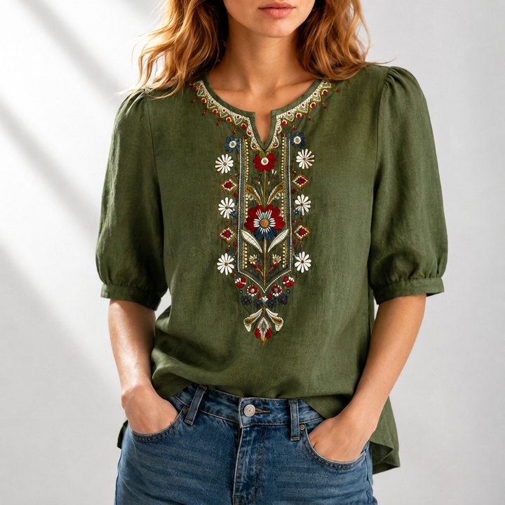 Lucia | Floral Embroidered Blouse